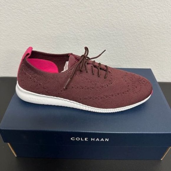 Women's 2.ZERØGRAND Wingtip Oxfords Garnet Size 9.5 B New in Box - Picture 1 of 5